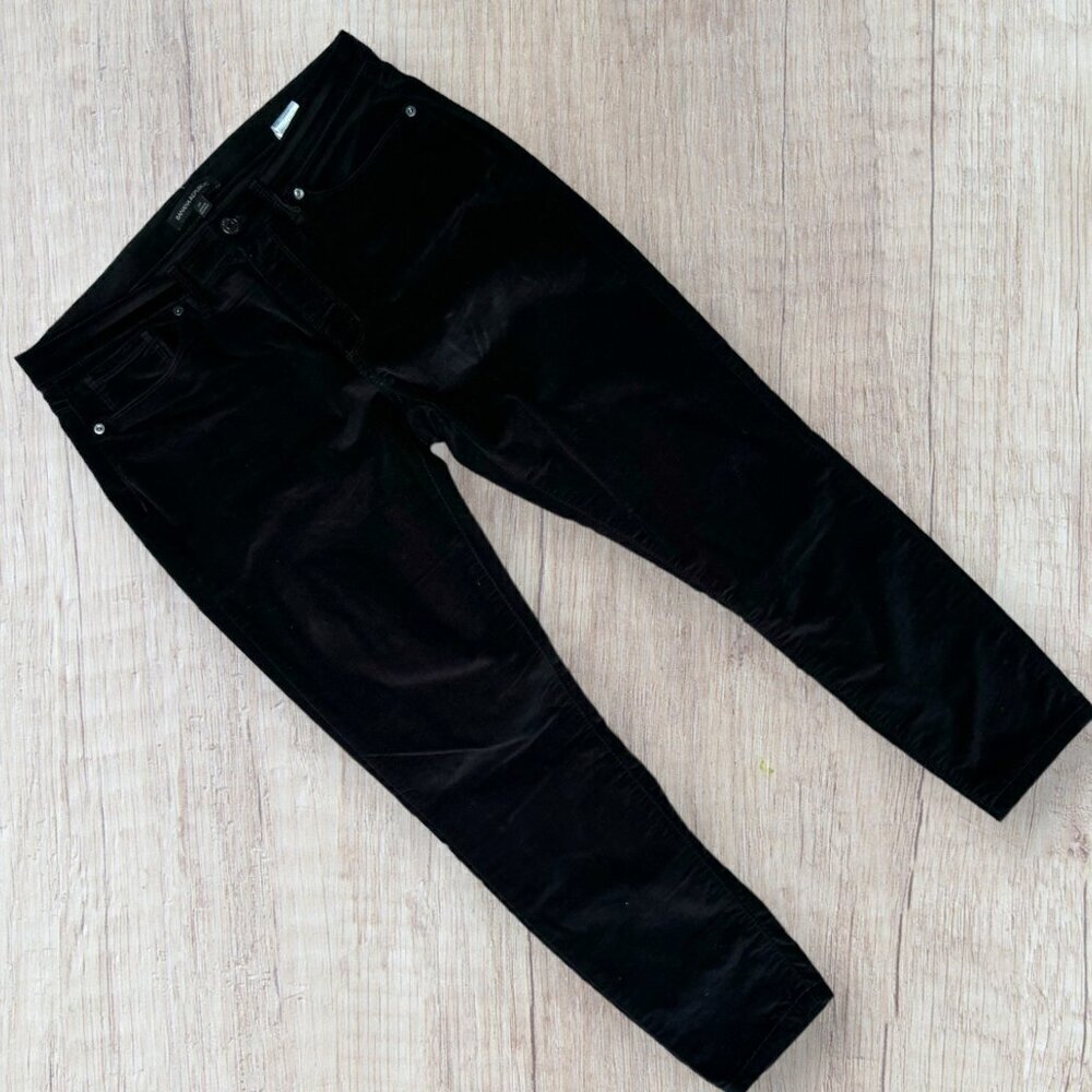 BANANA REPUBLIC Black Stretch Velvet Holiday Skinny Christmas Jeans Pants 29 10